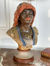 GOLDSHEIDER TERRACOTTA BUST (ORIENTALIST WOMAN) SIGNED WITH A "G" 