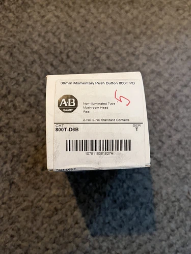 FACTORY SEALED! ALLEN-BRADLEY SER.T RED MUSHROOM MOMENTARY PUSHBUTTON 800T-D6B