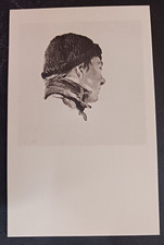 vtg postcard art Andrew Wyeth Study Roasted Chestnuts Meriden Gravure unposted