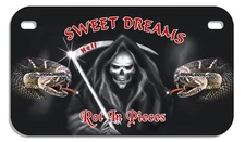 Grim Reaper Snakes Motorcycle Size License Plate Personalize Name-Text Any Color