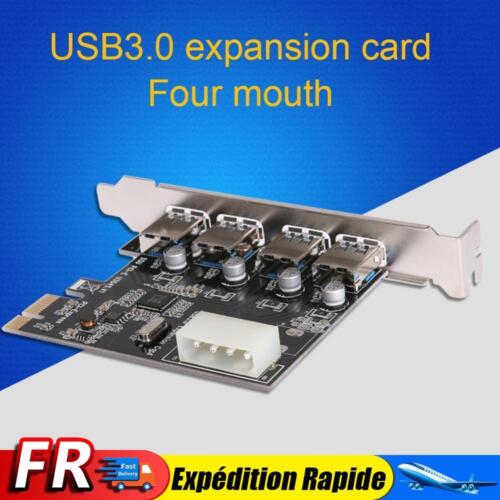 Carte d\'extension USB3.0, 4 ports PCI-E vers USB3.0, carte d\'extension pour or