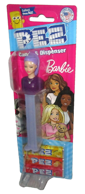 BARBIE Pez Dispenser ~BARBIE With PURPLE HAIR ~ [Carded] Released