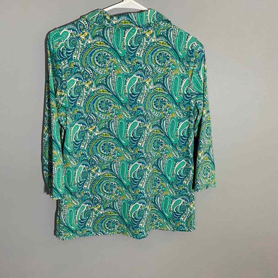 Talbots Printed Top Size Medium Petite - image 5