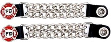 2 FIRE DEPT. DOUBLE CHAIN MOTORCYCLE VEST EXTENDERS MADE IN USA