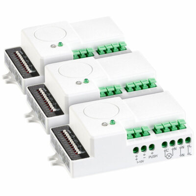 revolt 3er-Set Bewegungsmelder mit Mikrowellenradar und Dimmer