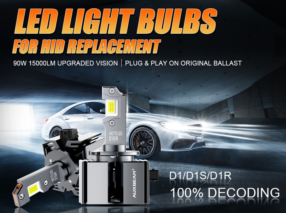 2PCS AUXBEAM D1S 6500K 66140 66144 85410 85415 LED HEADLIGHT BULBS vs HID XENON eBay