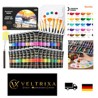 Shuttle Art Acrylfarben Set 48 TöNe 30 Tuben 10 Pinsel