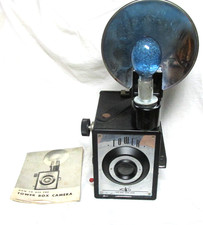 Vintage 1950s Tower One Twenty Box Camera W/ Flash  Bulb  Man- Sears  Roebuck
