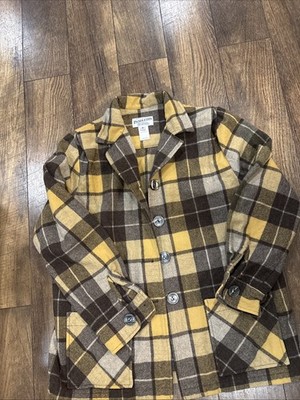 PENDLETON HERITAGE LTD ED M  100% VIRGIN WOOL PLAID Brwn/YELLOW USA MADE