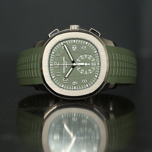 Patek Philippe Aquanaut Flyback Chronograph White Gold Green Dial Ref 5968G 2023