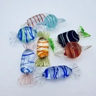 8pc Vintage Murano Style Hand Blown Art Glass Candy Figurines Assorted Colors