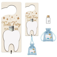 Tooth Fairy Tooth Holder, Tooth Fairy Door Hanger with Money Slot, Keepsake Bott
