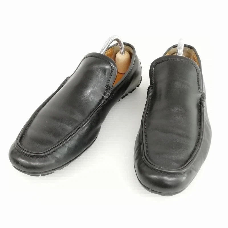 Gucci 147764 Mocassins de conduite en cuir noir homme taille 38,5