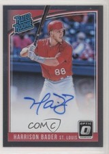 2018 Panini Donruss Optic Rated Rookie Signatures Harrison Bader Auto 00kj