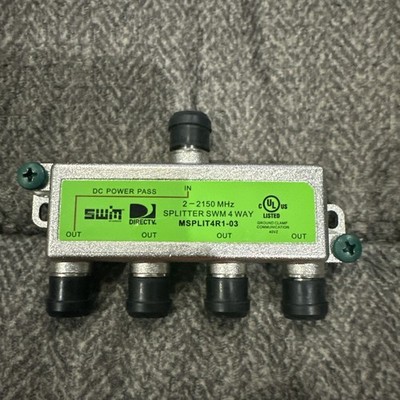 Brand New DIRECTV Approved SWM MRV 4-Way Wide Band Splitter MSPLIT4R1-03 Green