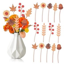 Autumn Double-Sided Wooden Picks -PCS Maple Wooden Decorative 14 Fall Leaves