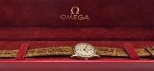 OMEGA DE VILLE LADIES WATCH GOLD PLATED SWISS QUARTZ BOX/PAPERS. NEEDS SERVICE.