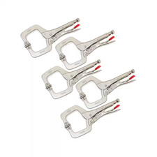 11 In. Locking C-Clamp with Swivel Pad Tips 5-Piece