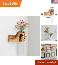 Gold Wall Sculptures, Hand Vases Home Decor, Wall Mount Art Sculpture, Unique...