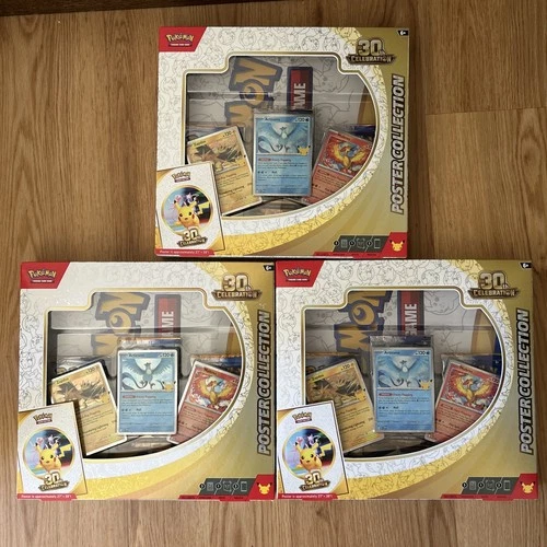 Pokémon TCG 30th Celebration Poster Collection Lot of 3