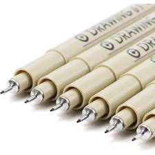 Ultra Fine 0.25mm Tip Black Micro Line Pens No Bleed Waterproof Ink Fineliner