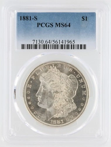 1881-S Morgan Silver Dollar PCGS MS64 S$1 San Francisco Minted No Reserve