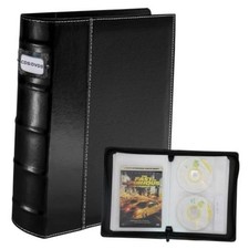 PU Leather CD/DVD Storage Binder with Zipper - Holds 56 Discs 28 1 Pack