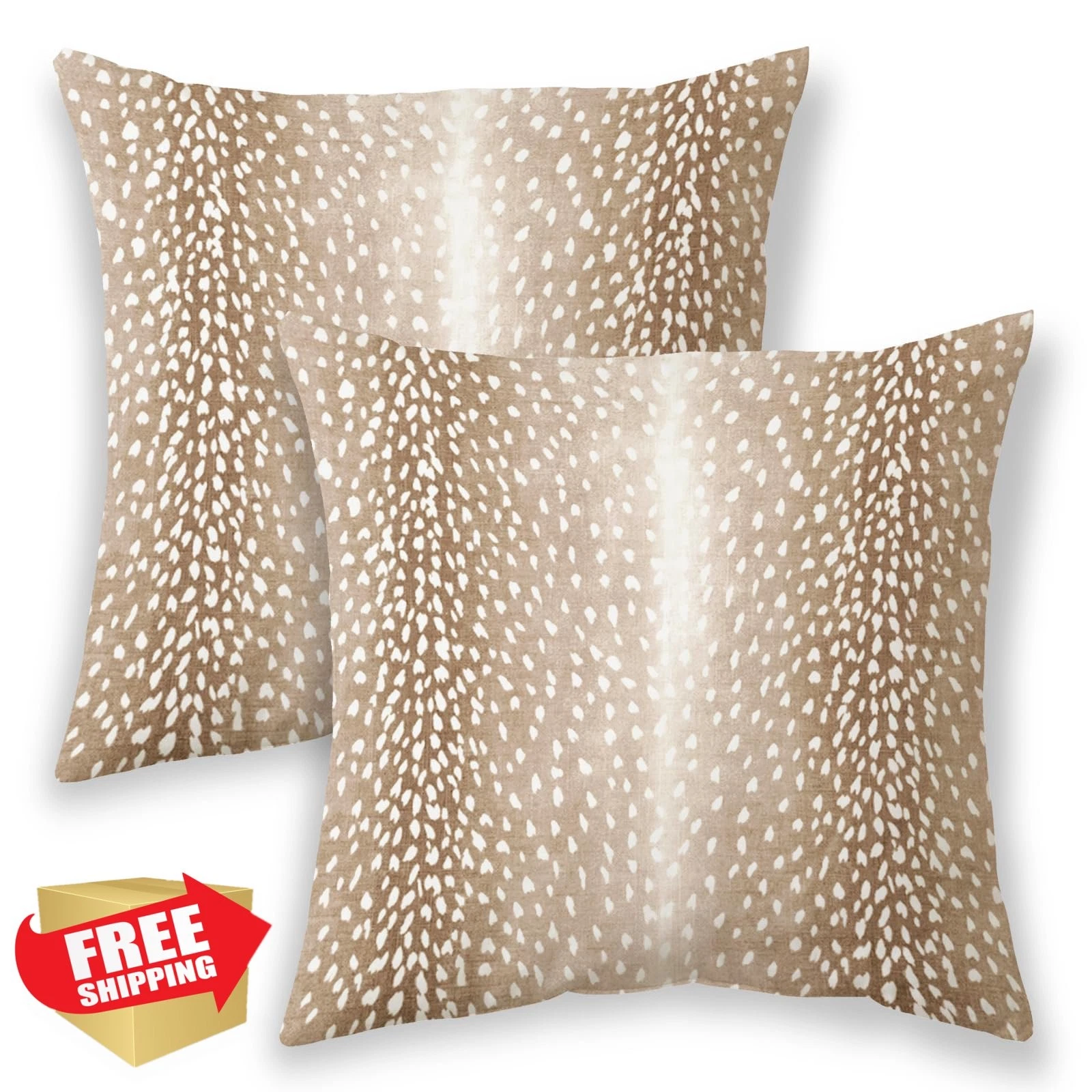 Sorktse 18x18" Brown Antelope Pillow Covers Set of 2