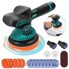 2 Battery Car Polisher Buffer Sander Polishing Machine Buffing Waxing Sponge Kit