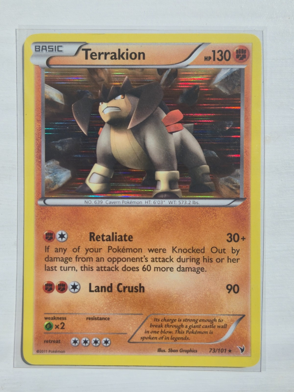 Pokémon Terrakion - Holo Rare - Noble Victories 73/101