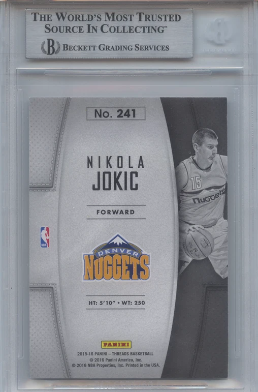 2015-16 Panini Threads - Leather Rookies Nikola Jokić #241 (RC), BGS 8.5 - Image 2 of 2