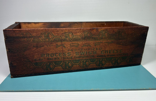 Vintage Wooden Kraft Process Swiss Cheese Box - 5lbs - Chicago, IL.