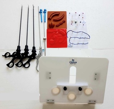 Laparoscopic Training Box Virtual Endo Trainer Foldable In Carry Instrument Set
