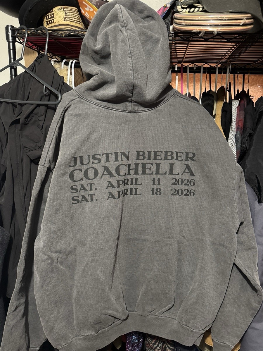 Justin Bieber Coachella 2026 Exclusive Hoodie Washed Black