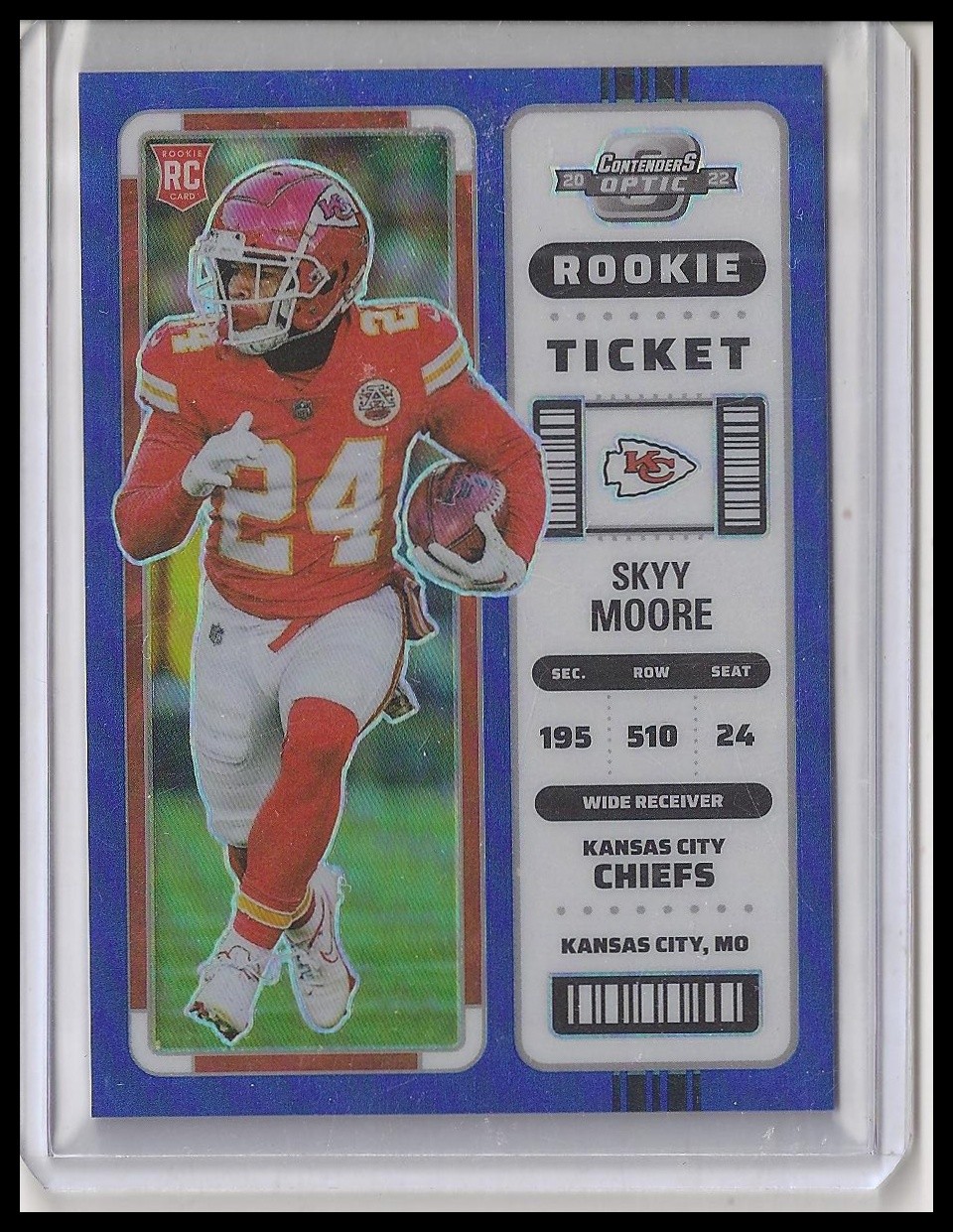 2022 Panini Contenders Optic #91 Skyy Moore Blue #/99