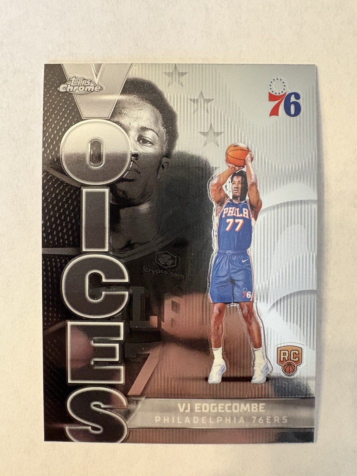 2025-26 Topps Chrome #VS-8 VJ Edgecombe Voices Insert Base Rookie RC 76ers
