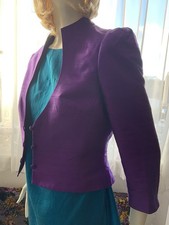 CONDICI Bolero Jacket Purple/Magenta Dupion Silk & VTG Zepla Turq Top Sz12 Read 