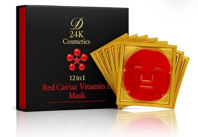 D24K Cosmetics Red Caviar Vitamin E Masks 12 . New In Box