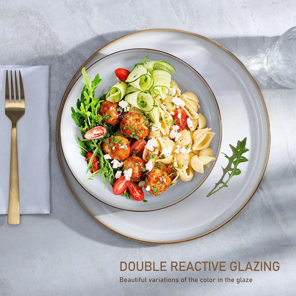 Juego de 4 tazones para pasta, 35 oz. Ensaladera grande para servir platos Foto 2 de 4