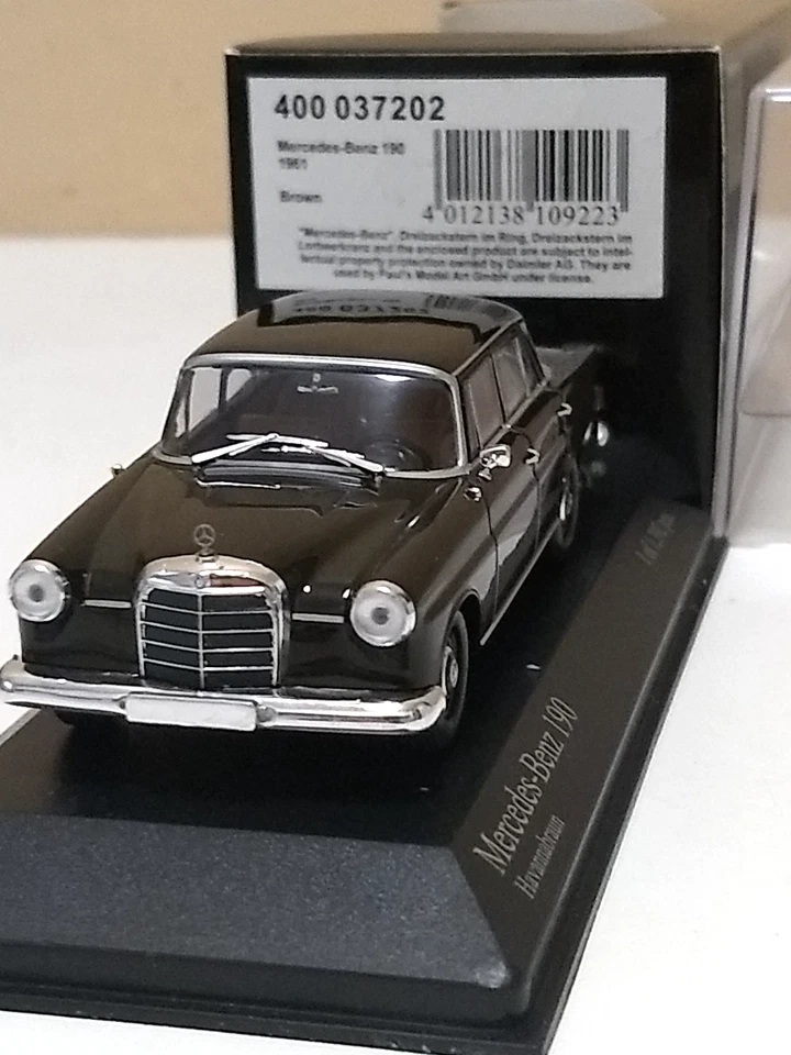 Minichamps 1/43 MERCEDES-BENZ 190 1961 400037202 Brown Marrone Brun 1392 pcs - Immagine 2 di 4