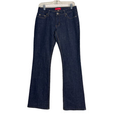 VTG 90s Flare Jeans Dark Wash Juniors 9 30 x 33 Low Rise HOT BOTTOMS Y2K