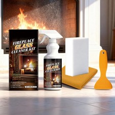 Limpiador de vidrios para chimenea 150 ml con raspador toalla esponja para limpieza de ventanas de estufa