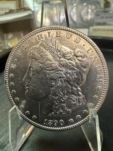 1890-S Morgan Silver Dollar $1 – BU Details – San Francisco –Likely Old Cleaning