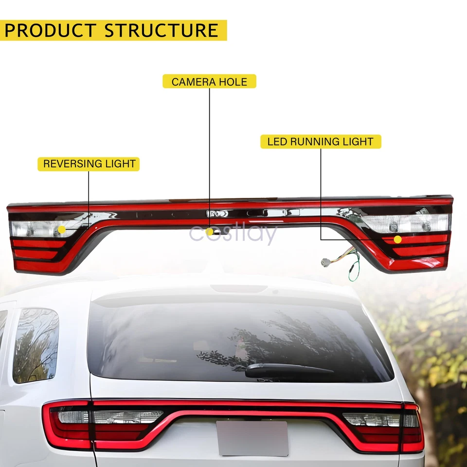 68453659AA Tail Light Fits 2014-2022 Dodge Durango Liftgate Lamp w/ Camera Hole - Image 4 of 4