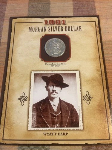 1881 S Morgan Dollar Uncirculated - Wyatt Earp (Legends of the West)Stamp