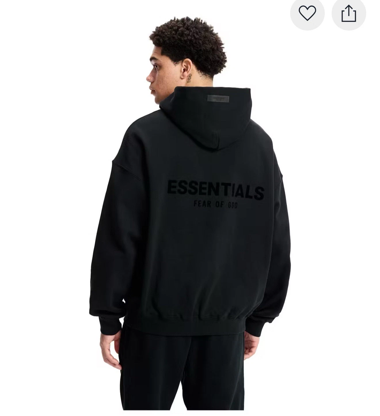 Felpa con cappuccio pullover Essentials Fear Of God 2 lati logo nero lime taglia XLarge nuova