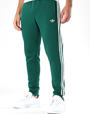 NEW MENS ADIDAS ORIGINALS 3 STRIPES CUFFED TREFOIL  PANTS ~SIZE LARGE  #KE3559