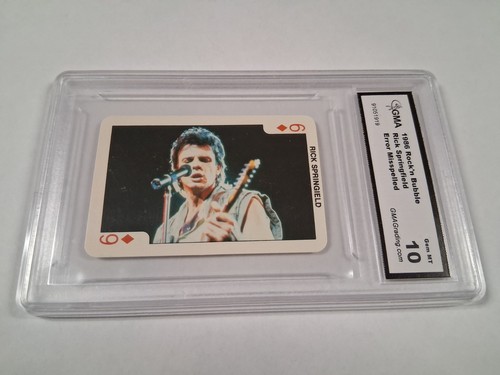 1986 Dandy Rock 'n Bubble Rick Springfield Playing Card GMA 10 Gem Mint