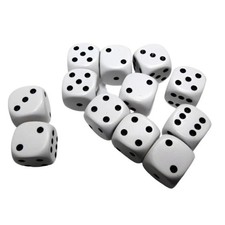 Image of Chessex - Opaque 16mm D6 Dice Block - White with Black