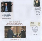 GB 2 x Political Covers 23-07-19 Boris Johnson, 25-10-22 Rishi Sunak meets KC3